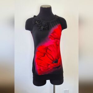 Studio Y Floral Camisole Pink Black Y2K 90s Whimsigoth Romantic Goth Fairy XS